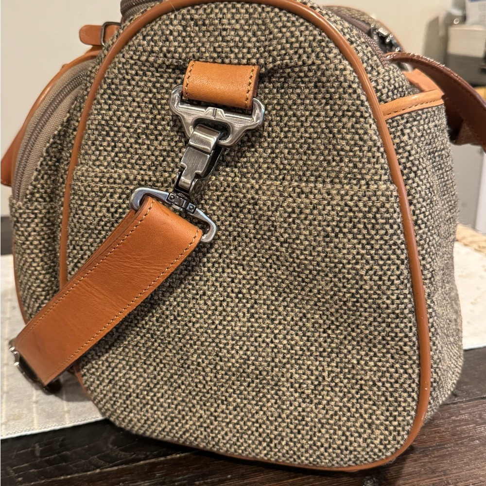 Hartmann Luggage Overnight Weekend Bag Leather 80s tweed brown tan carry on - Picture 6 of 13